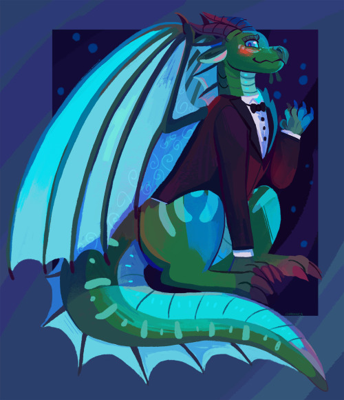 A commission of Turtle in a tux!! He is dapper