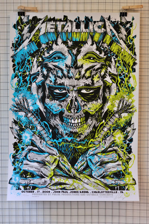 Metallica Silkscreen by Rhys Cooper (Australia)Concert at the John Paul Jones Arena in Charlottesvil