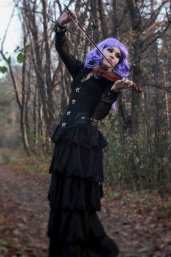 arsenicinshell:  goth girl with violin stock by MysteriaViolentStock