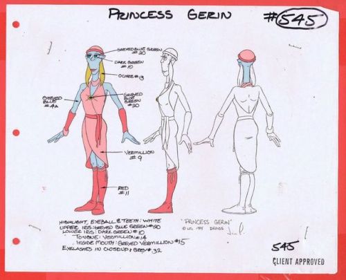 Model sheets and other production artwork from the 1980s animated series, Star Wars: Droids: The Adv