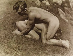 pookiestheone:A bit of nude wrestling. 