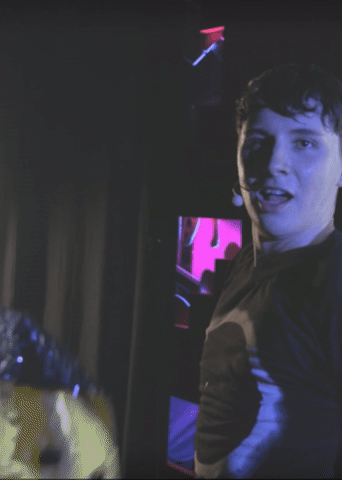 unhugme:dan listening to the audience reaction after the final tatinof show