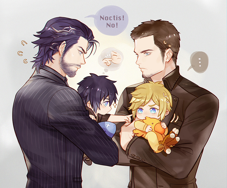 juvenile-reactor:  royal play date!baby prom thought baby noct’s gonna take his