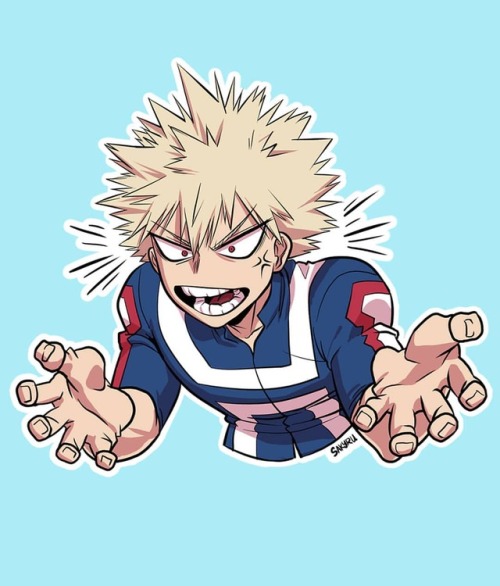 I think I like these enough to post each of them on their own so here is Bakugo sticker number 1! Th