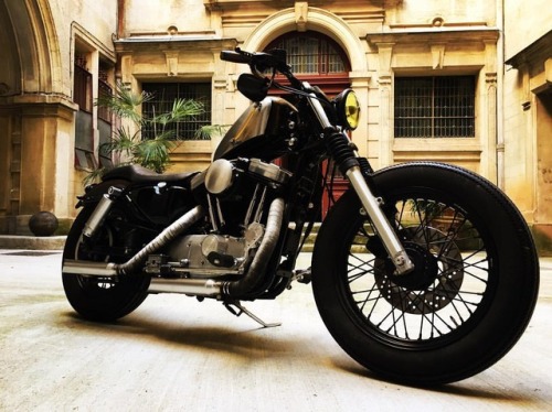 #harleydavidson #harley #bobber #custom #kustom #ride #motorcycle #firestone #oldschool (à Montpelli