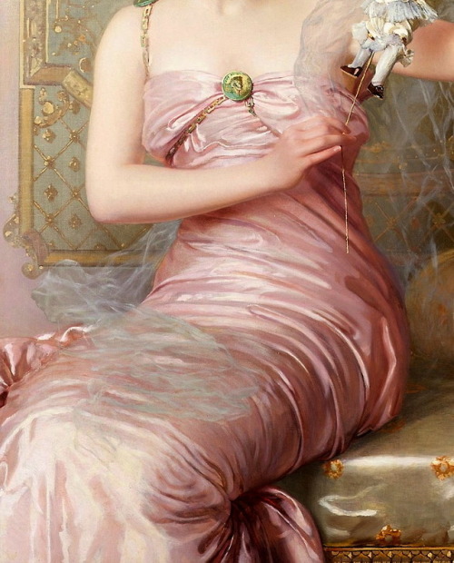 the-garden-of-delights:&ldquo;The Plaything&rdquo; (1897) (detail) by Vittorio Matteo Corcos (1859-1