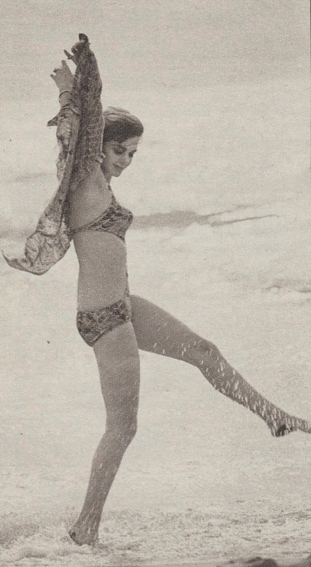 Tina Aumont pictured in 1966 while filming 