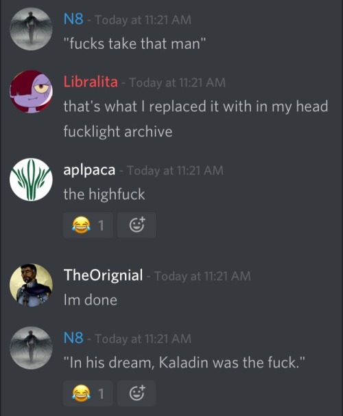 Reason #203498209856 why you should join the Cosmere Discord chat.