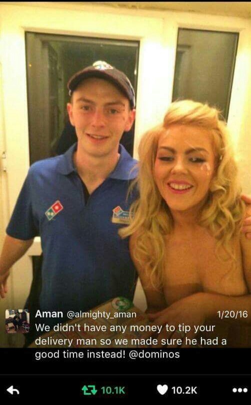 trashythingsgohere:  She even tagged Dominos..