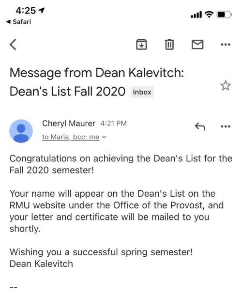 The Fall Semester was tough on so many levels, but I still made the Dean’s List ❤️ That’s three seme