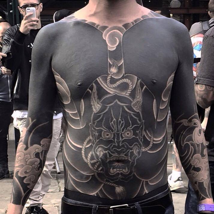 Japanese/blackwork style bodysuit. Tattoo artist: - Official