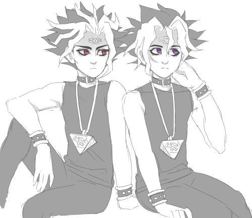 brooklynhype: i realized earlier that i’ve never drawn yugi and atem in the same picture befor