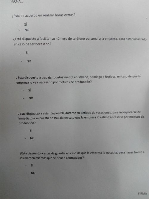 destoquello:  ¿Está dispuesto a recibir latigazos en el caso de ver que su producción no es considerada por nuestros técnicos supervisores de “suficiente”?¿Está dispuesto a introducirse una escoba por el culo de forma que pueda ir barriendo