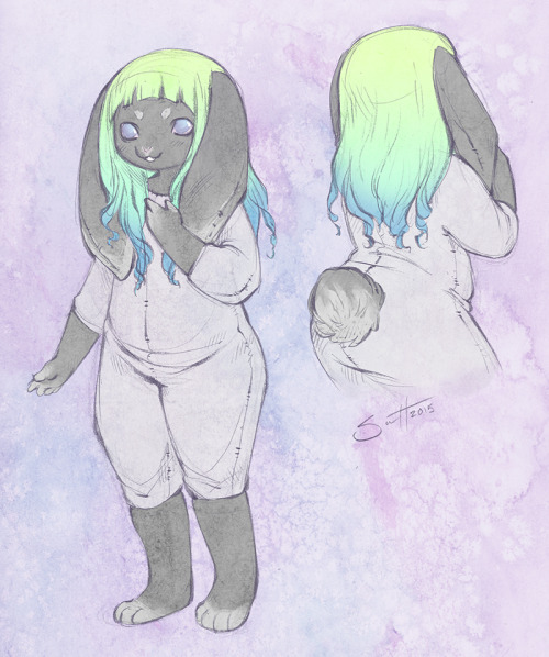 savannahhorrocks:  A character design I made to auction on FA!From FA description:This design is based off of dolls with soft bodies and porcelain or plastic arms, legs, and heads. She has a soft, sewn body and soft, sewn ears, and a fluffy tail. Her