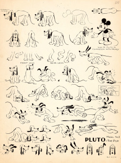 gameraboy:  1930s &amp; 1940s Pluto model sheets