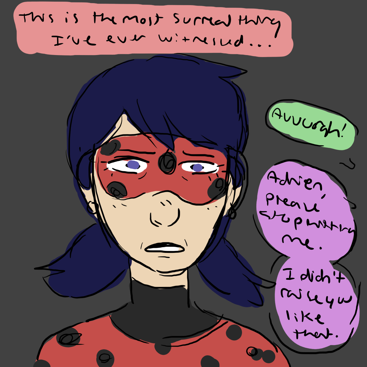 frogopera:  a little extra comic to go along with adrien’s adventures as the ironic