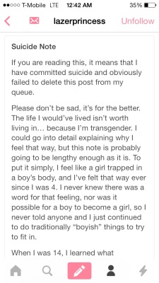 blissfulmuse:  This is so fucking important.  Her mom intends to remove her suicide note from her blog so please. Go to her blog and snapshot the shit out of her note and post it. Please. Don’t let her death mean nothing.  She was absolutely beautiful,