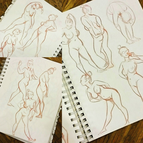 2016Livedrawing sketches, 1 to 10 minutes, some mirror poses (so fun! but so hard!!) ♥ Col-Er