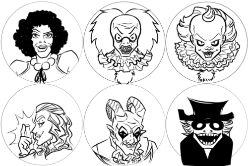 WIP of horror icon buttons! I hope people like these! I’ve been so busy with work and con stuf
