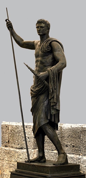 iotaorionis: Emperor Augustus as a nude hero. Bronze. 49—50 C.E.Inv. No. 5595.Naples, Nat