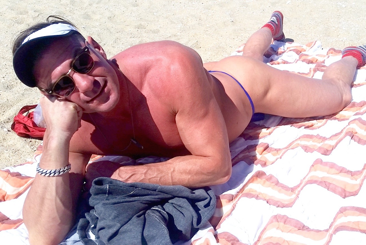 shackamack:  Weekend tanning at Sandy Hook NJ and with the dog in my back yard