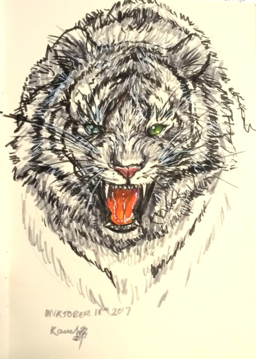 Inktober day 18 Gimpy eyed tiger lol