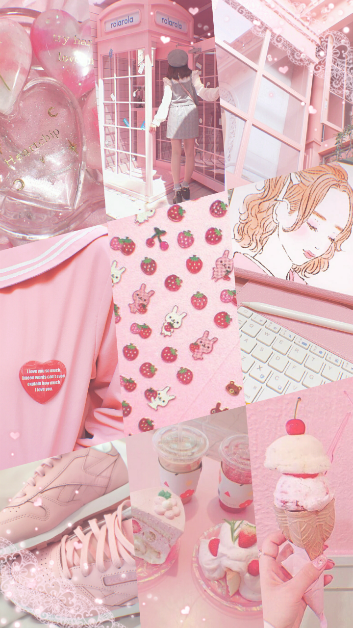 Baddie Pink  Pink Aesthetic  Collage Wallpaper Download  MobCup