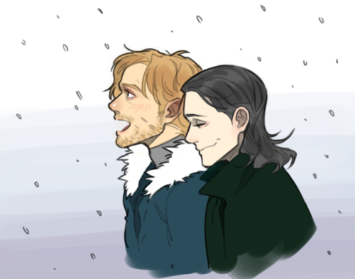 prozac00: Fandral and Loki  Winter night