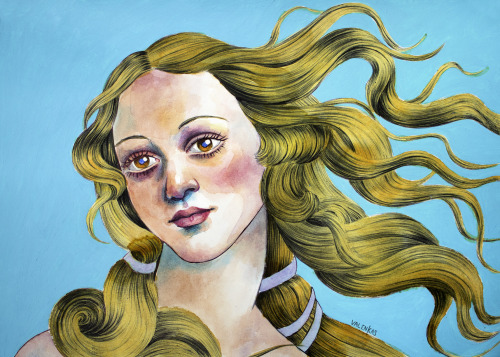 Here’s my version of Botticelli’s Venus! I wanted to do an exercise like this one day, a