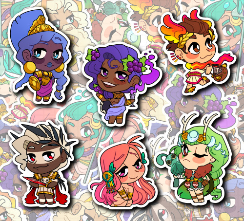 Chibis of the Olympians from Hades! You can buy them as stickers here:www.etsy.com/listing/9