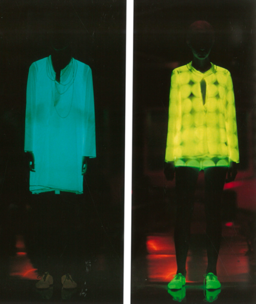 witchesandslippersandhoods:Junya Watanabe S/S 2001, Digital Modern Lighting for the Future 