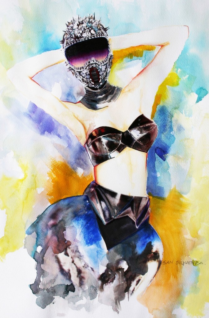 thelingerieaddict:  [New] Lingerie Art: Watercolors by San Sigüenza I first found