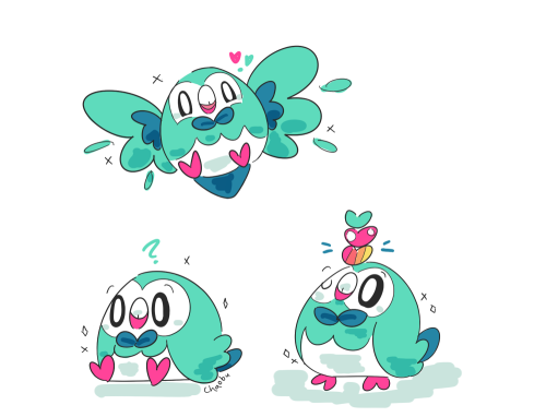 uranium-glow:chaobu:Lil’ Rowlet doodles.  His name is Mint!☆ Art Blog ☆ @aquacura