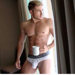 jockwholovesjocks:  My morning dose….