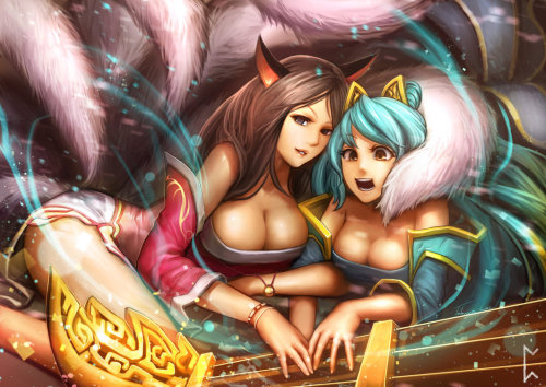 a-minion-has-been-slain:   Thresh and Lucian Showdown Ahri and Sona Entanglement Windthrift Yasuo Harlequin Jinx Leona Del Rey Lollipop Lady Jax Miss Fortune Vi and Caitlyn, Champions of Piltover  Art by Gevurah-Studios