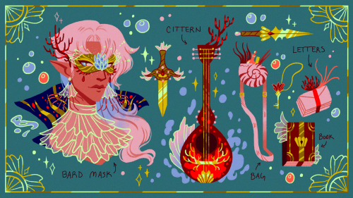 I’m auctioning this D&D aquatic bard adoptable on twitter if anyone’s interested. Bidding ends t