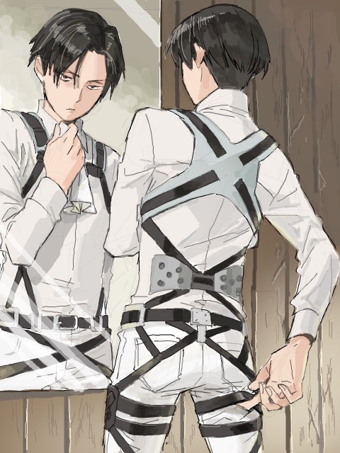 Levi : “Mirror…mirror on the wall…who is the most cleanest guy in the world?”