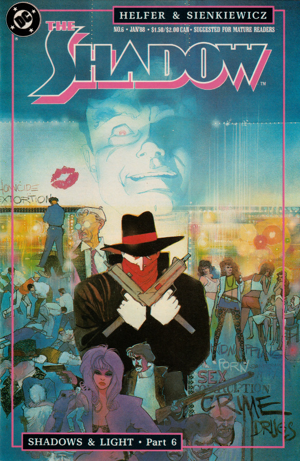 The Shadow, No. 6 (DC Comics, 1988). Cover art by Bill Sienkiewicz.From Anarchy Records