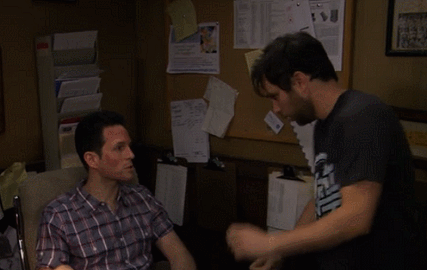 wildcardcharlieday:  Charlie Kelly + Dancing  Listen to us, listen to us! There’s been a lot of negative energy going on at this school, okay? So I want to talk to you guys a little bit about dancing. Now back in the ‘50s and the ‘60s and the ‘70s