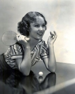  Fay Wray playing a little ping pong. 