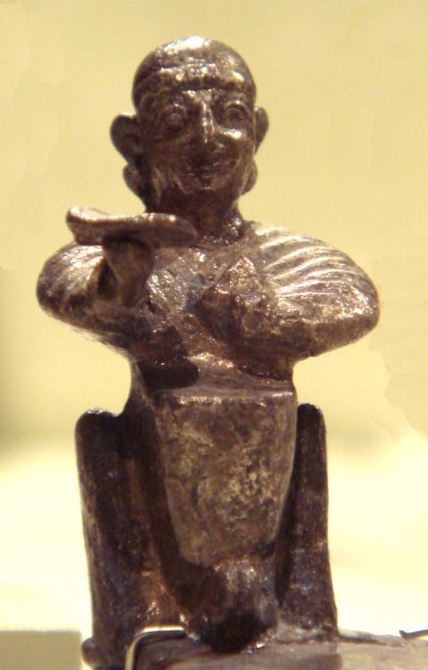 Hittite statuette of a seated deity.  Artist unknown; 13th cent. BCE.  From Turkey; now in the Metro