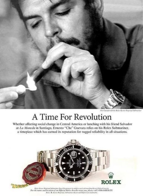 I made this Rolex Subcomandante (top) photo alteration inspired by this presumably fake Rolex ad fea