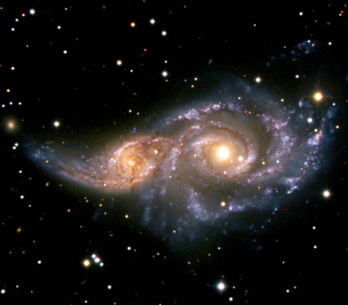 radiating-quasars: Colliding Spiral Galaxies NGC 2207 &amp; IC 2163 Credit: NASA, ESA,