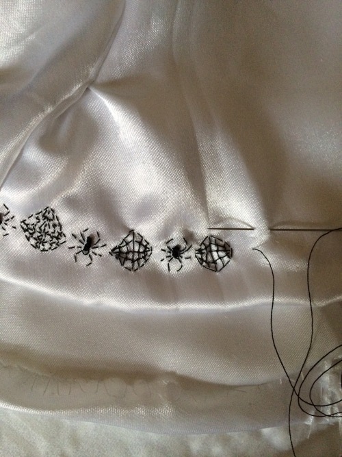 Progress shots of Jeanette’s ball gown. This will eventually be a full masquerade costume, based on 