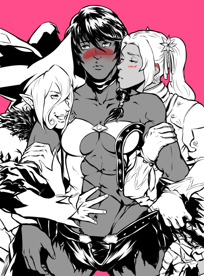 munadoodlesnonsense:I… um… yeah. A bit messy drawing.Thirsty af™