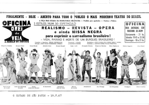 O Rei Da Vela - 50 ANOSAnúncio de 1967Pôster de 2017Teatro Oficina