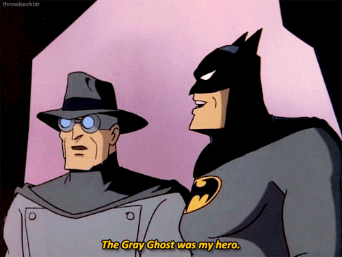 throwbackblr:Adam West as The Gray Ghost and Kevin Conroy as Batman
