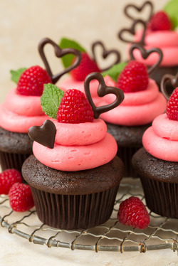 foodiebliss:  Dark Chocolate Cupcakes with Raspberry Buttercream FrostingSource: Cooking Classy   Where the food lovers unite.    