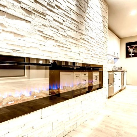 Modern Home Bar - Home BarDesign Ideas For A Large, Contemporary Galley With A Gray Floor, A Vinyl Floor,