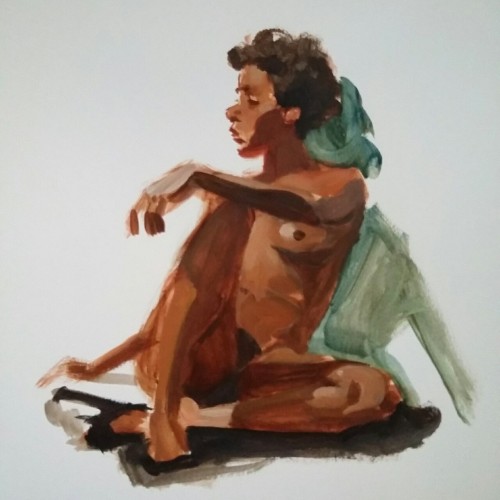 Acrylic painting nude studies